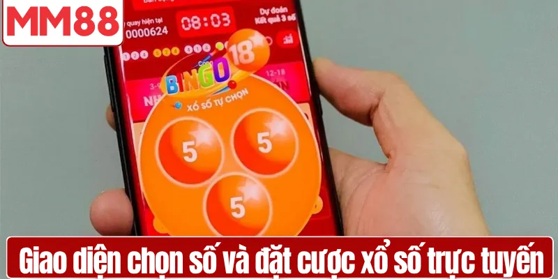 Giao diện chọn số và đặt cược xổ số trực tuyến