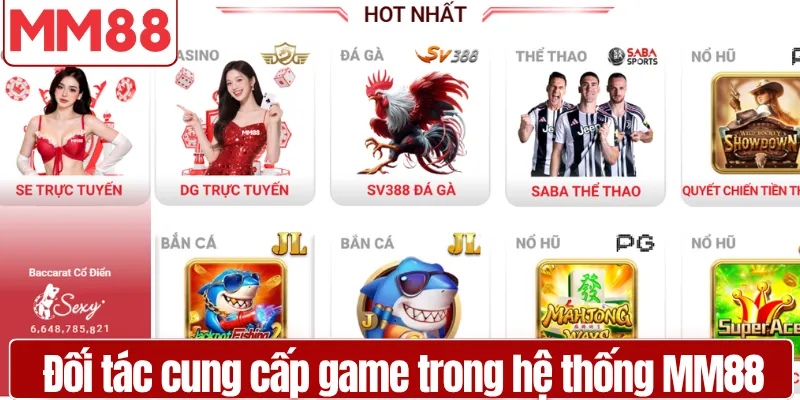 Đối tác cung cấp game trong hệ thống MM88